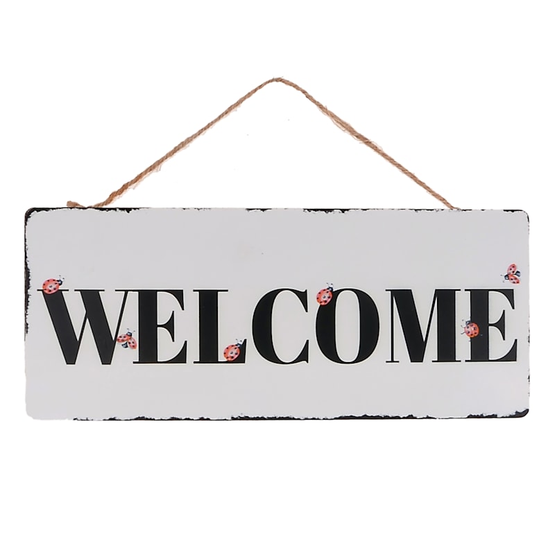 White Metal Welcome Sign, 12