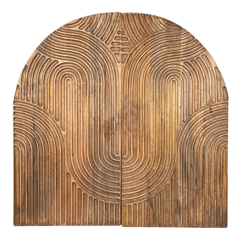 2Piece Nesting Lines Arched Panel Wall Decor, 30"