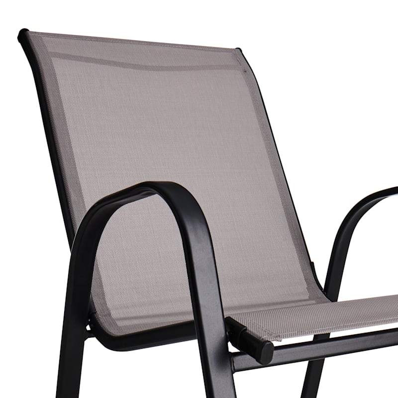 Stackable Grey Sling Patio Chair