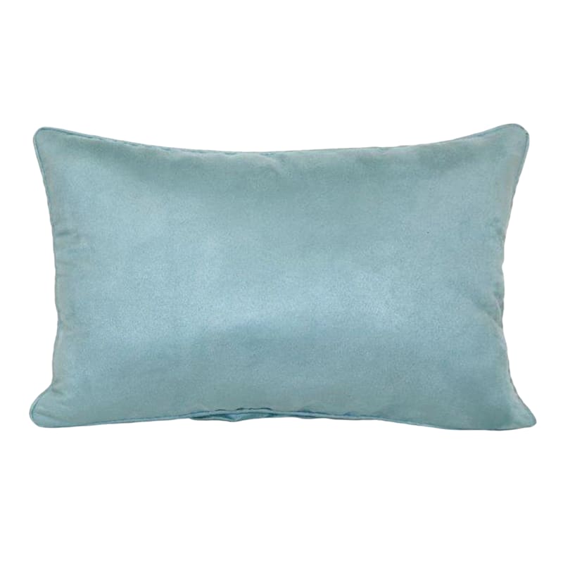 Aqua Heavy Faux Suede Throw Pillow 14x20
