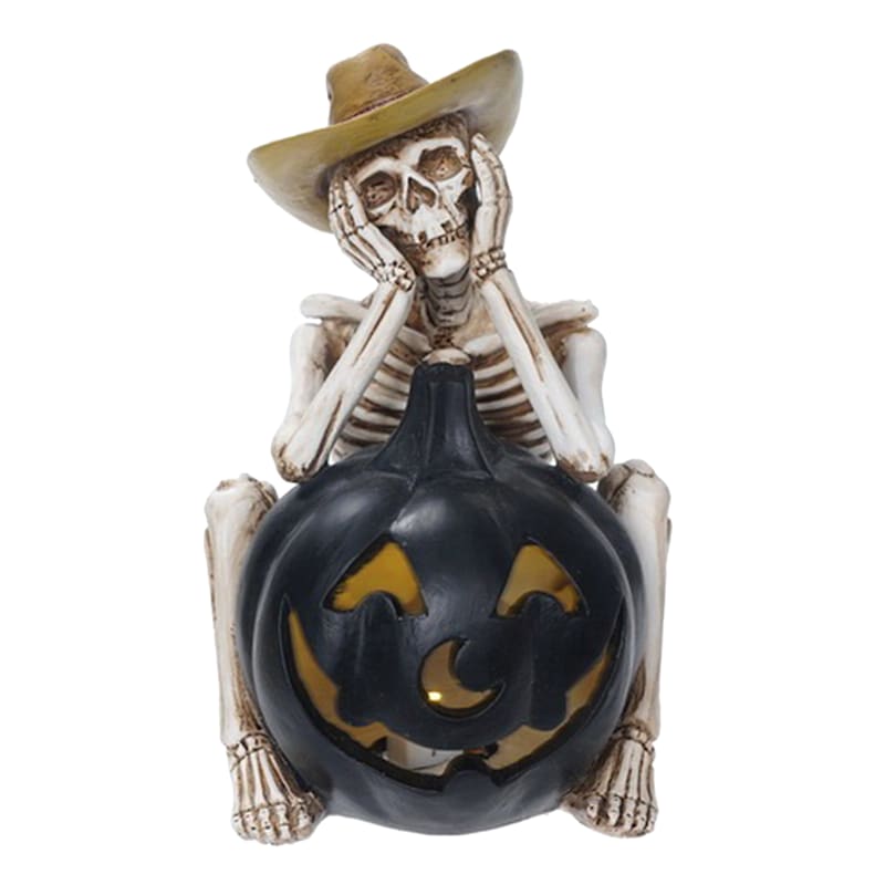 Halloween Skeleton with Jack-o'-Lantern, 7" | At Home