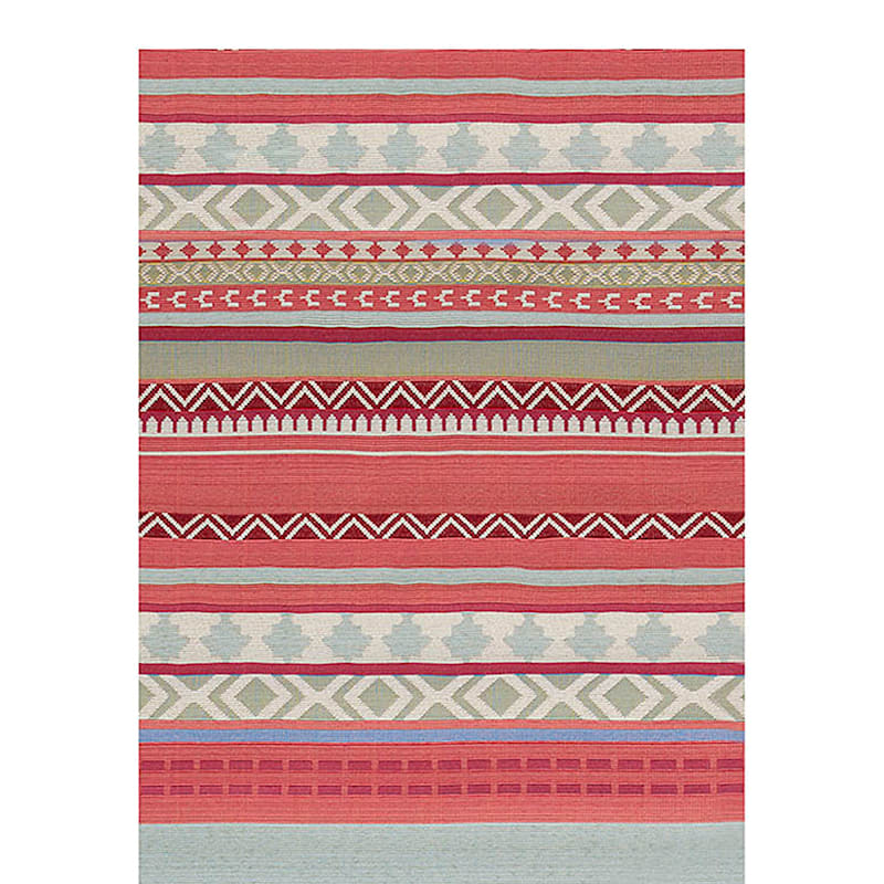 (E329) Mikayla Pink Multicolor Striped Outdoor Runner, 2x7