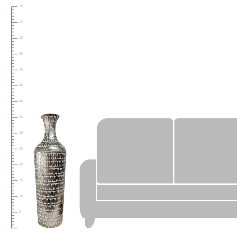 Mosaic Metal Floor Vase, 36"