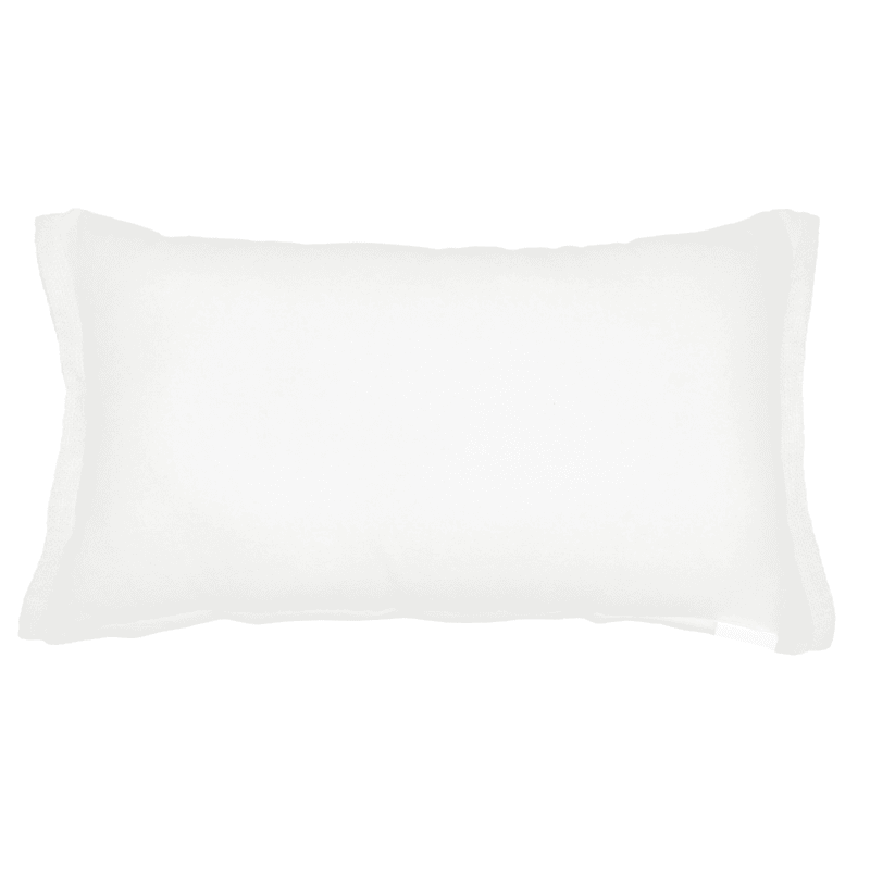 White Woven Throw Pillow with Flange 14x24