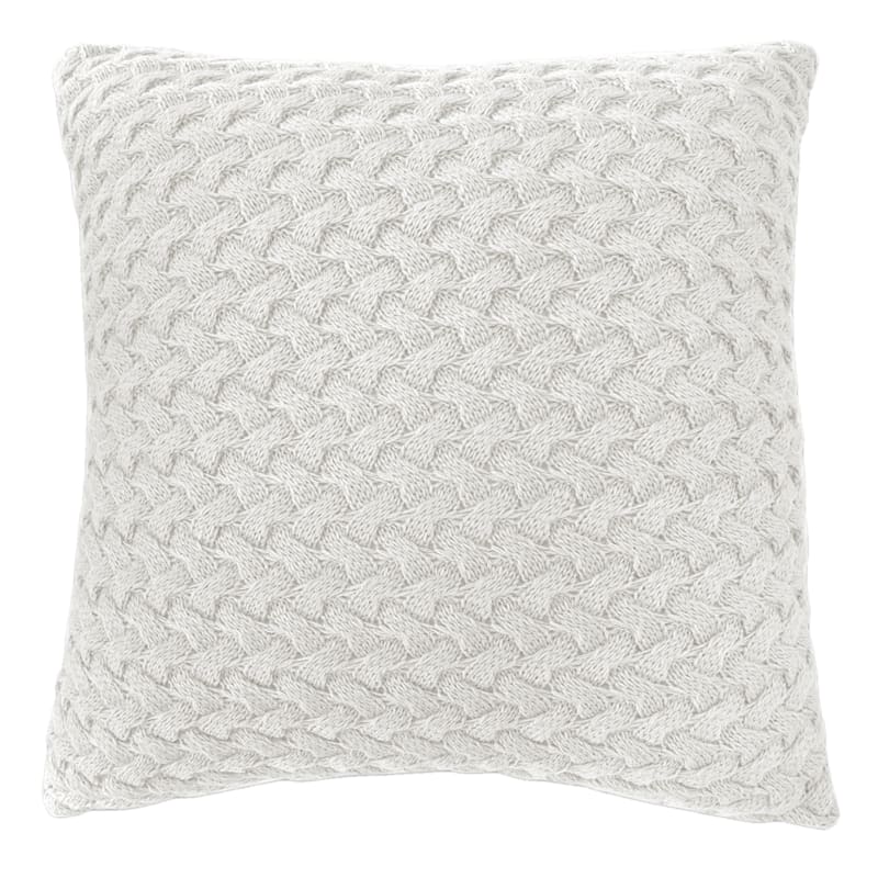 White knitted cushion discount