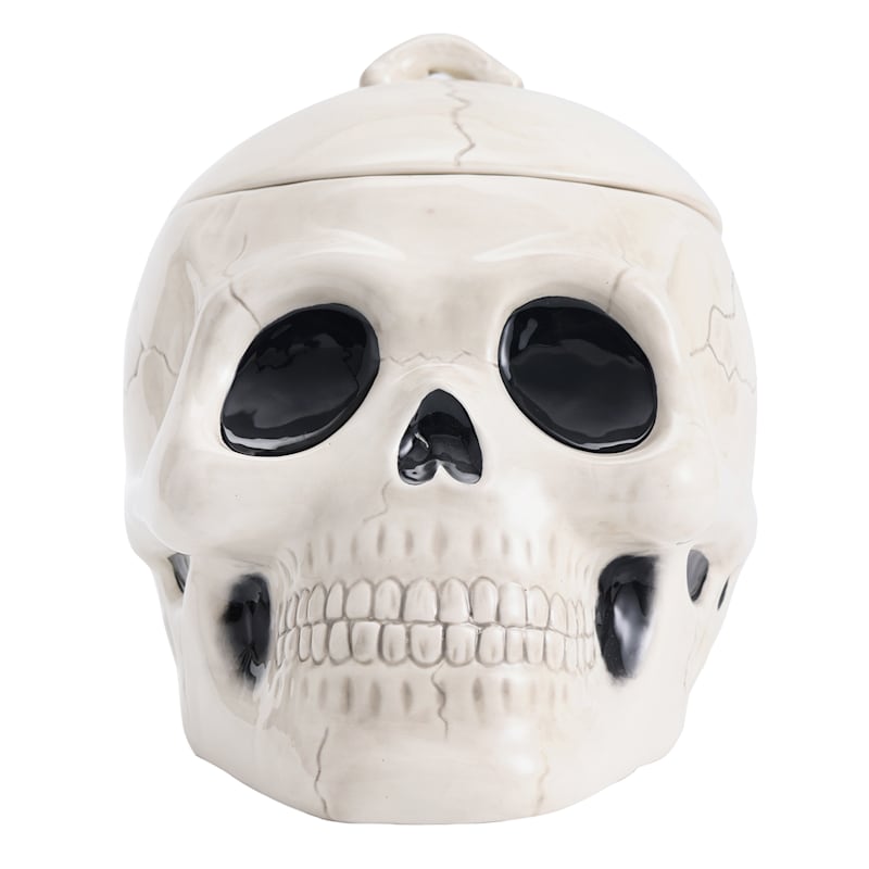 White Skull Ceramic Cookie Jar, 10" | At Home