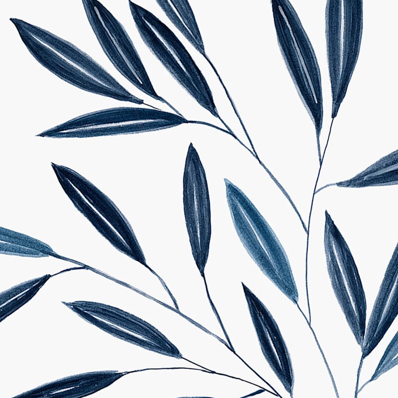 Honeybloom Glass Framed Blue Botanical Print Wall Art, 17"