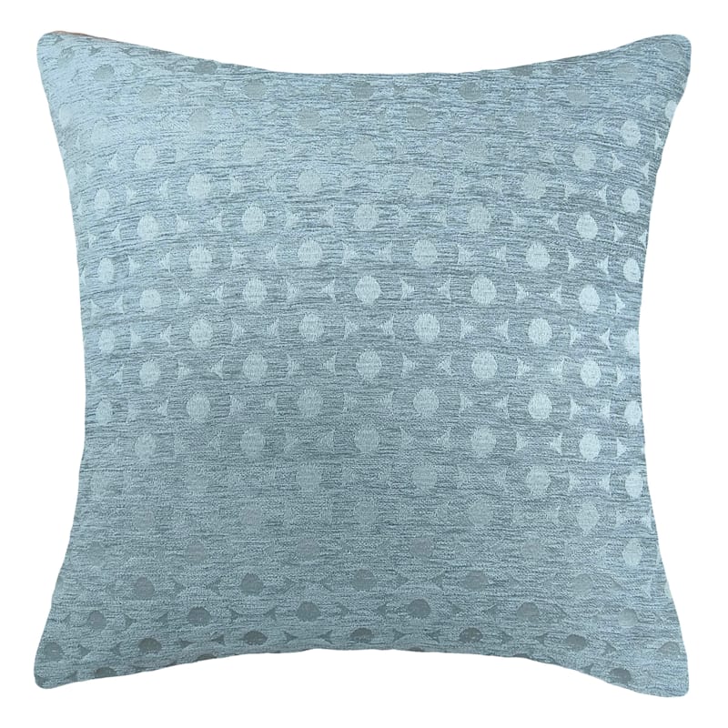 Grey Jacquard Velvet Circle Pattern Feather Fill Pillow 20X20