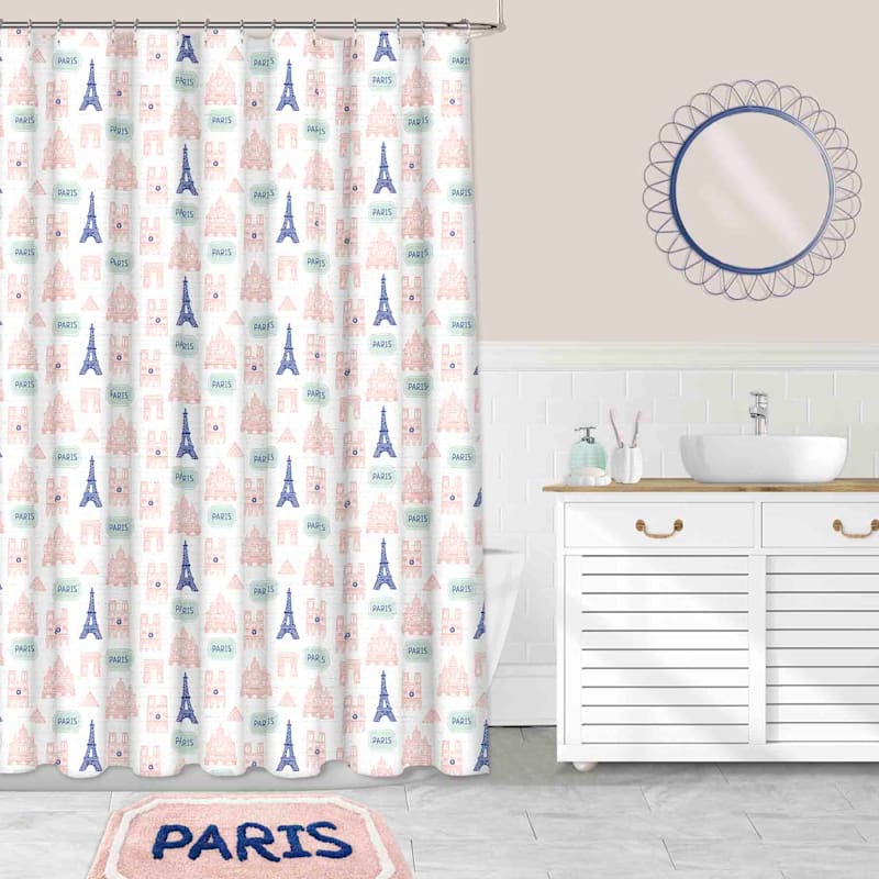 Parisian Escape Slub Striped Shower Curtain, 72"