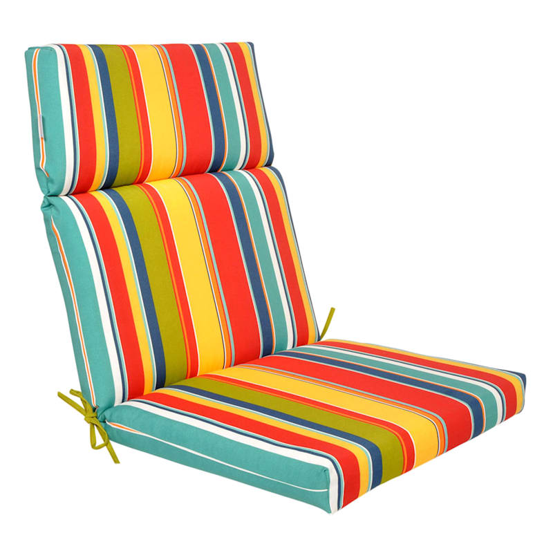 Macrae Garden Striped Outdoor Hinged Chair Cushion