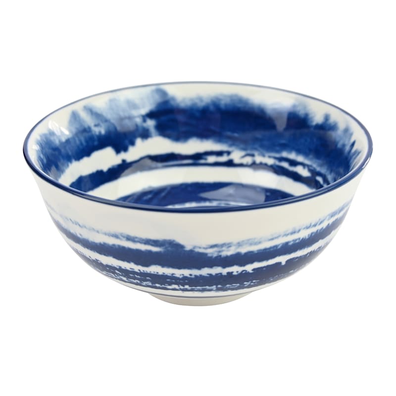 8oz Porcelain Blue/White Swirl Pattern Bowl