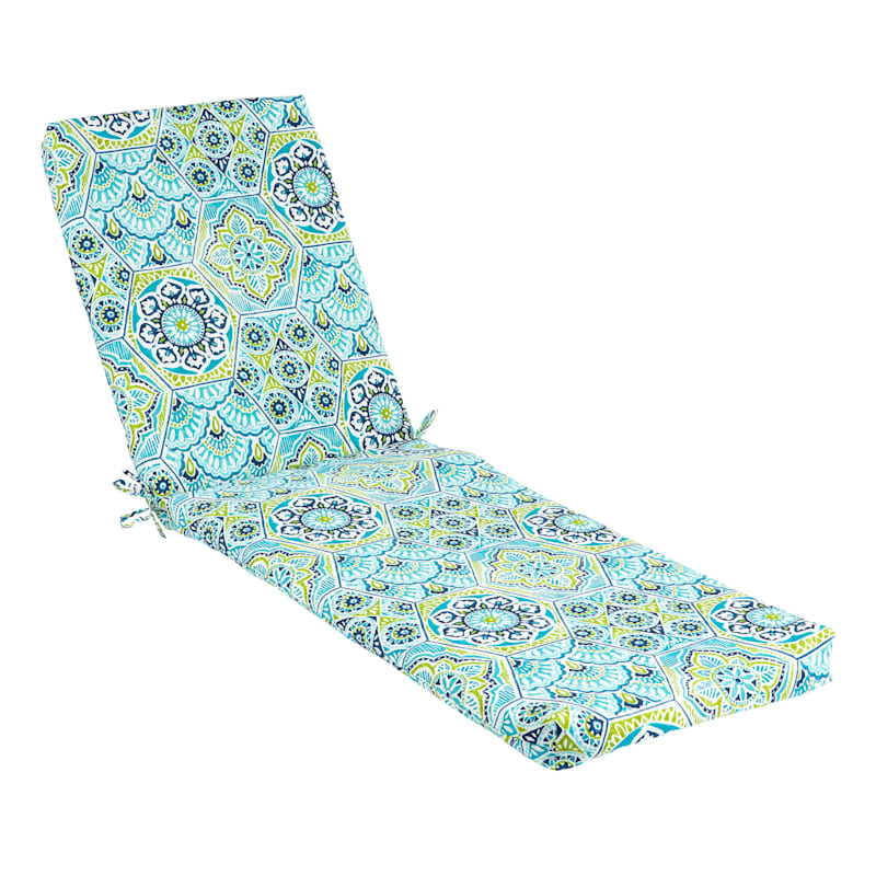 Calista Teal Outdoor Basic Chaise Lounge Cushion