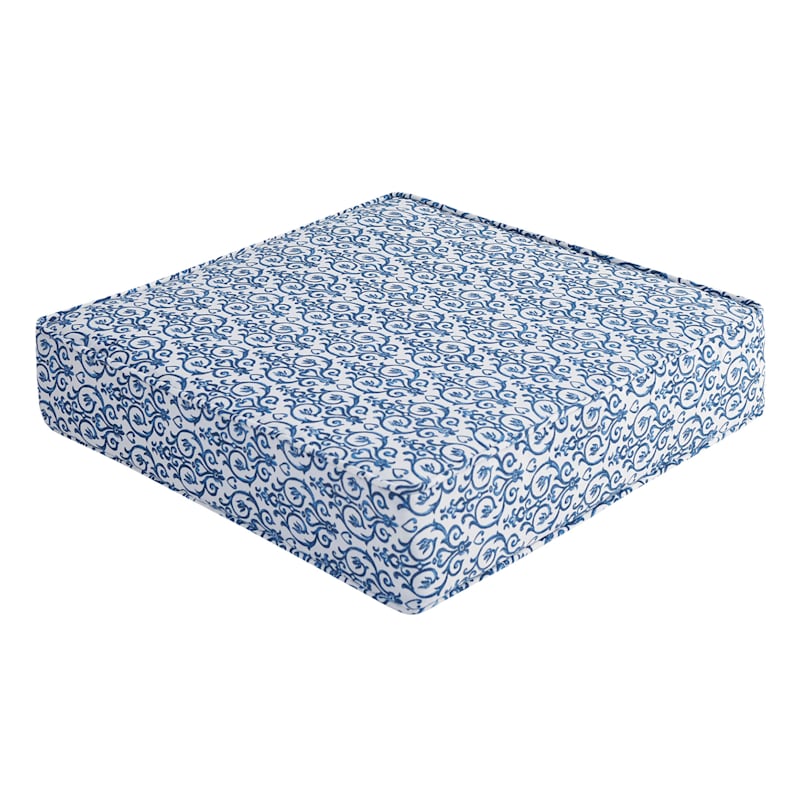 Beverly Indigo Outdoor Gusseted Deep Seat Cushion