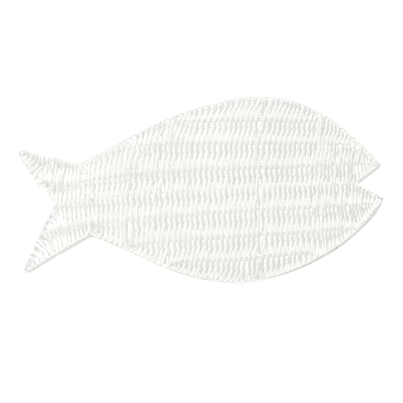 Tracey Boyd White Greek Odyssey Fish Charger Plate