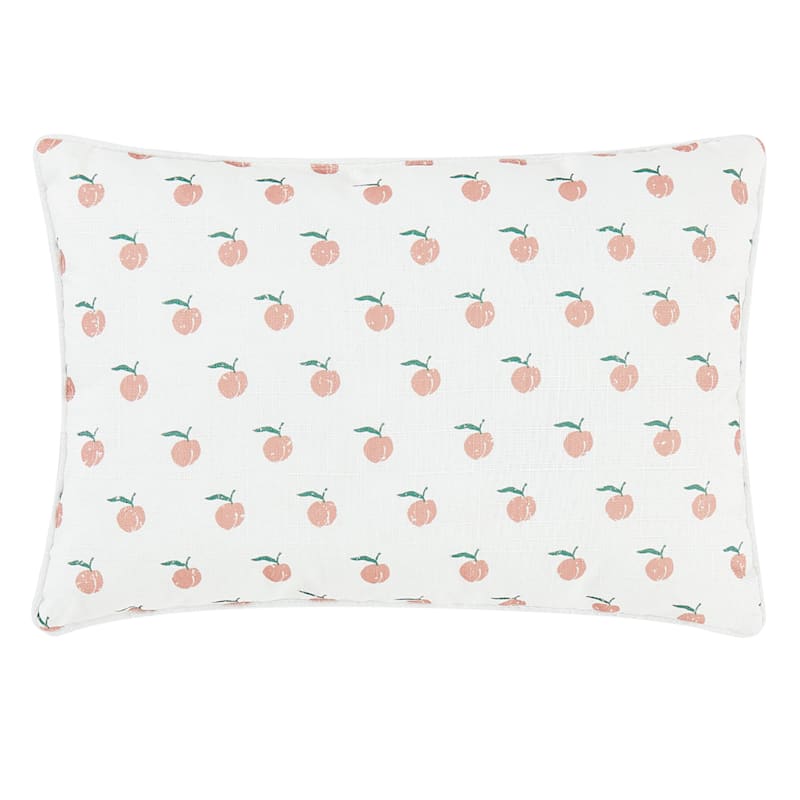Peach Printed Throw Pillow, 12x18