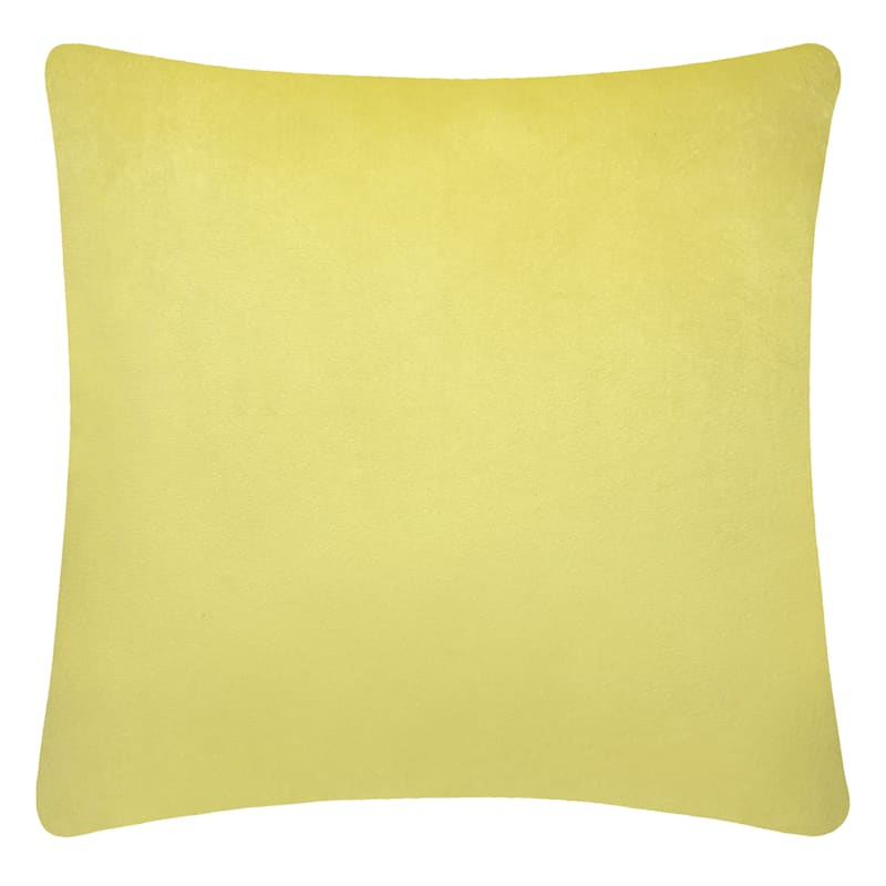 Yellow Geo Velvet Throw Pillow, 18"