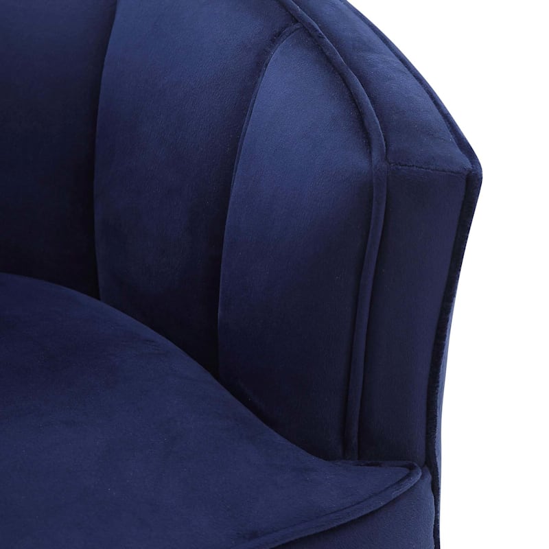 Laila Ali Avani Blue Velvet Accent Chair