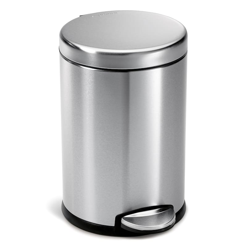 simplehuman 50-Liter Black Plastic Trash Can with Lid at