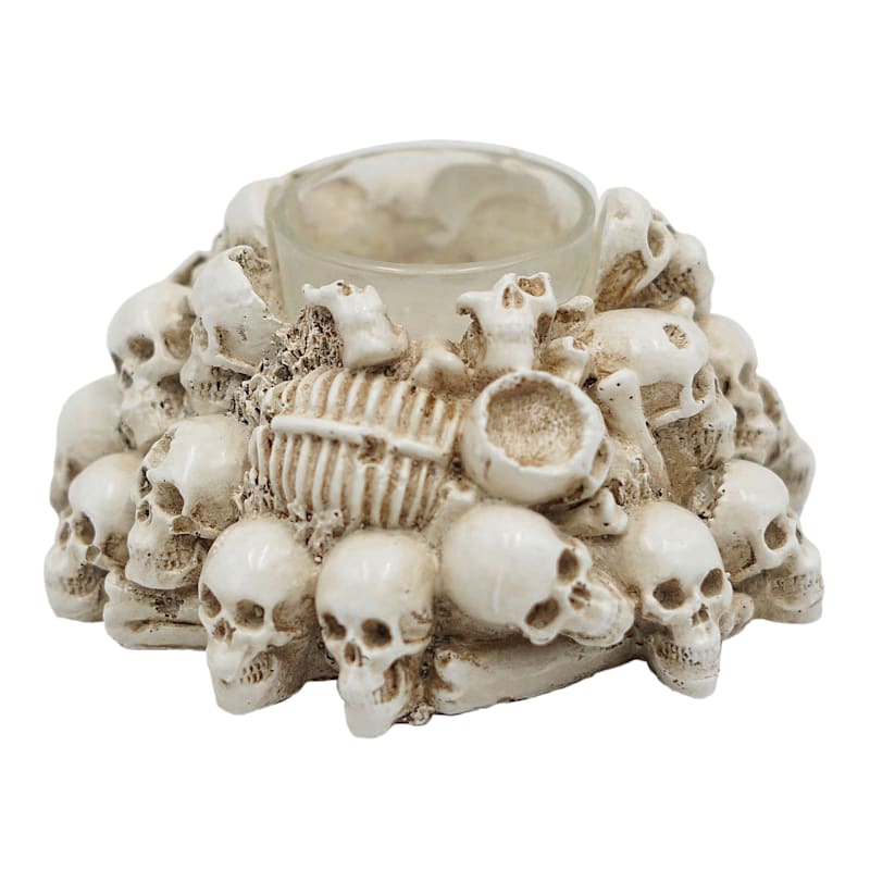 Halloween Skulls Candle Holder, 5" | At Home