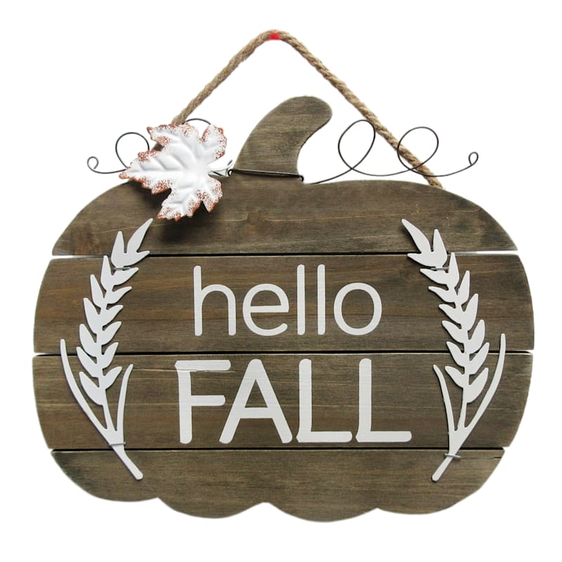 Honeybloom Hello Fall Pumpkin Wall Decor, 10