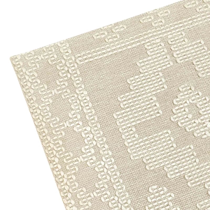 (B669) Found & Fable Goa Ivory Tribal Handmade Accent Rug, 3x5