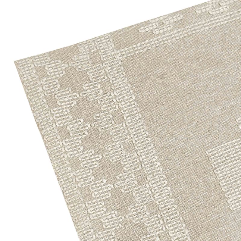 (B669) Found & Fable Goa Ivory Tribal Handmade Area Rug, 7x10