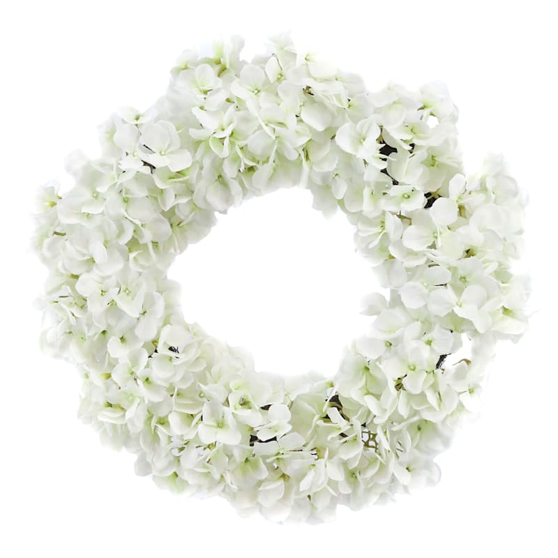White Hydrangea Floral Wreath, 20