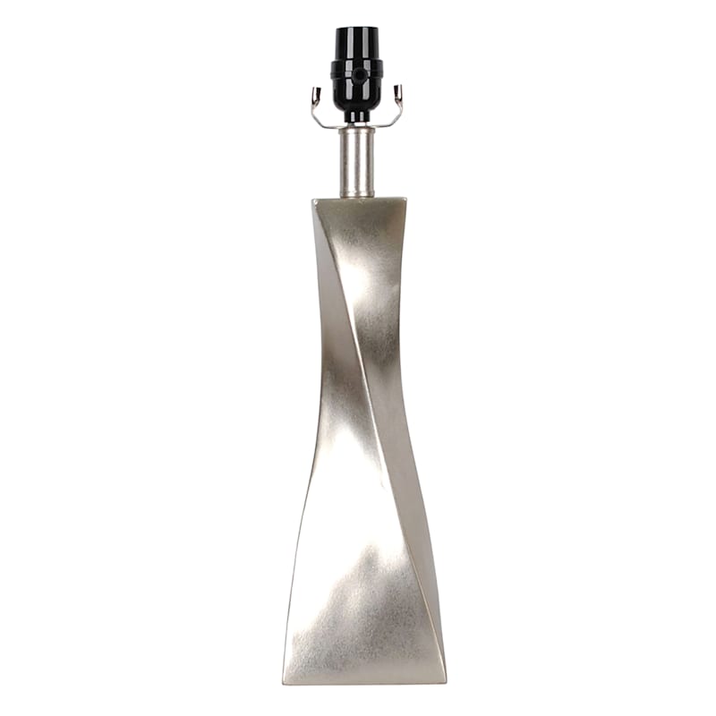 Laila Ali 21In Silver Rect Twisted Table Lamp