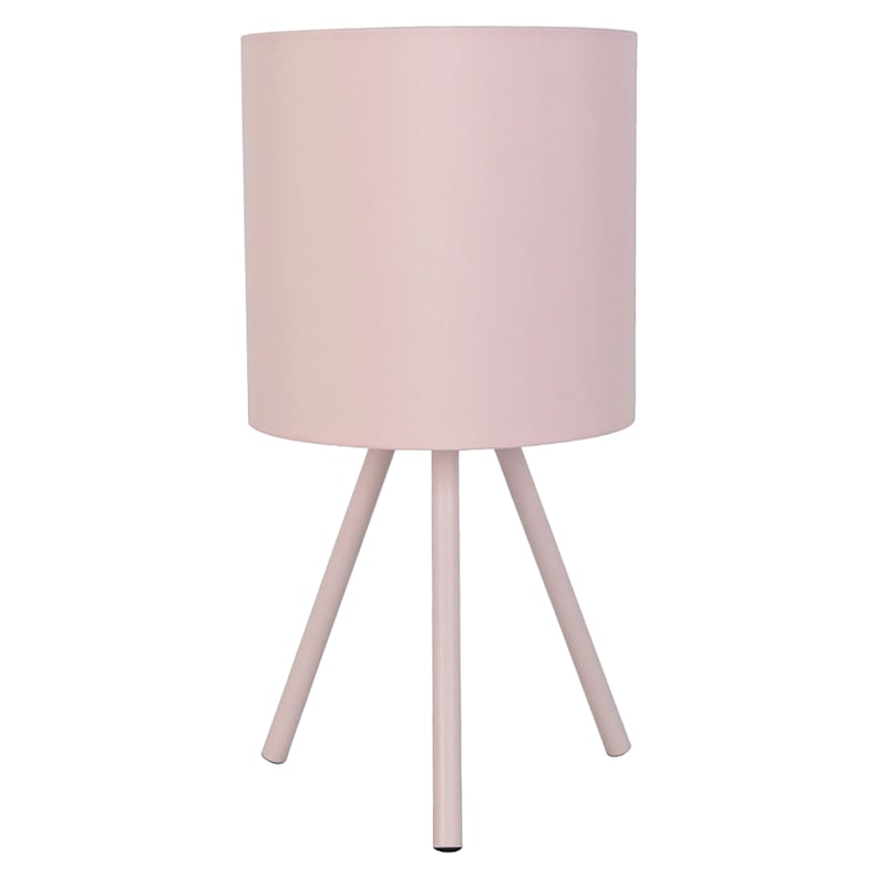 Pink Tripod Lamp with Shade, 16"