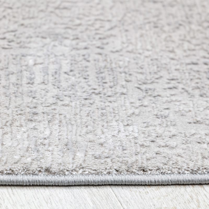 (B715) Laila Ali Verona Grey Woven Area Rug, 8x10
