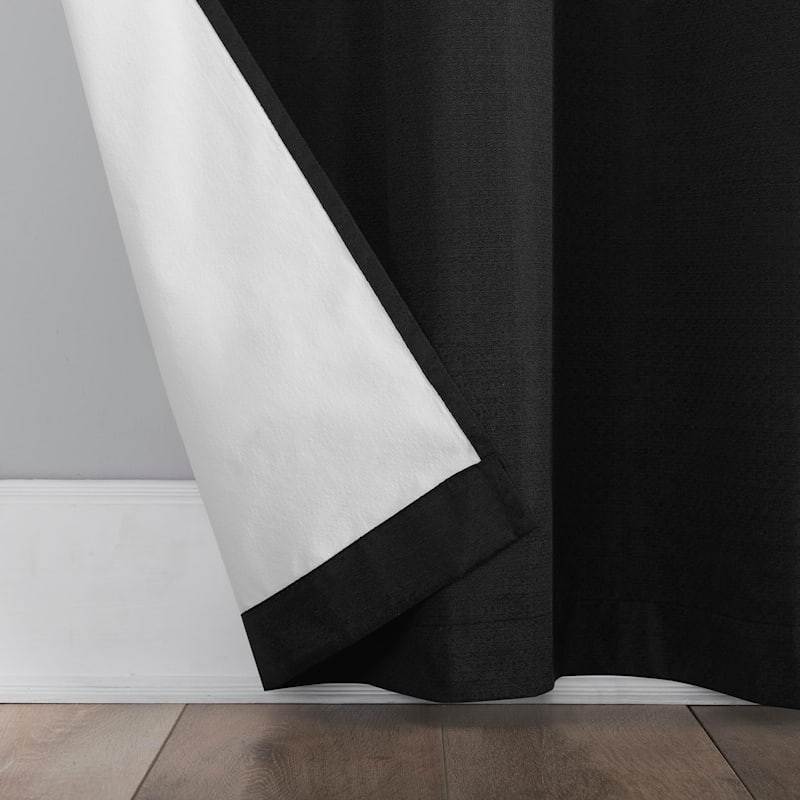Tremont Black Thermal Room Darkening Grommet Curtain Panel, 84"