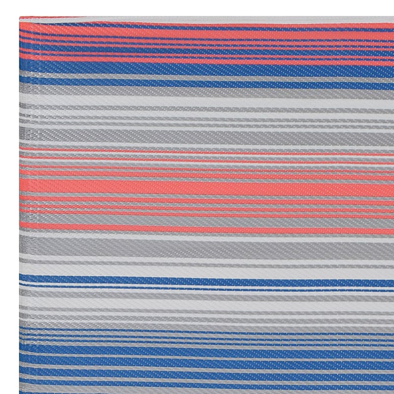 Plastic Multi-Colored Striped Area Rug, 5x7