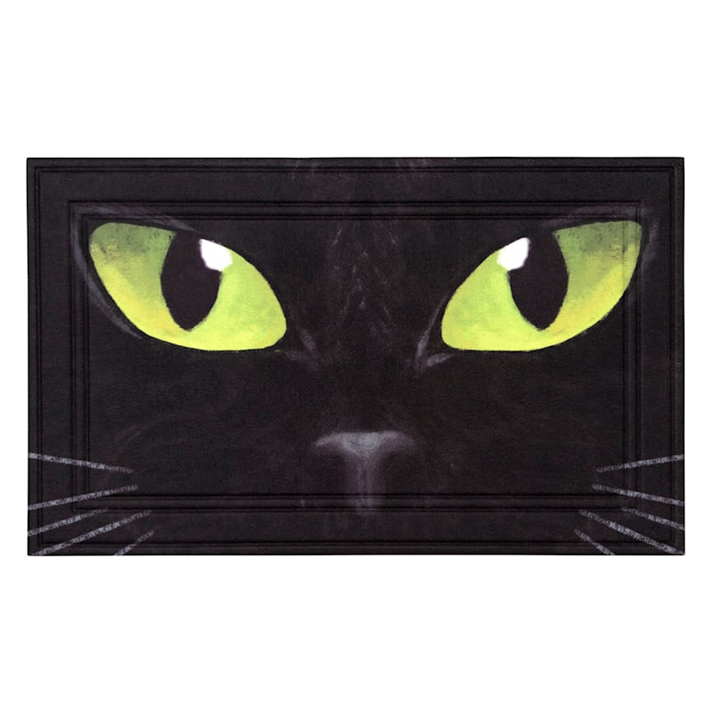 Spooky Cat Face Halloween Selma Mat, 18x30
