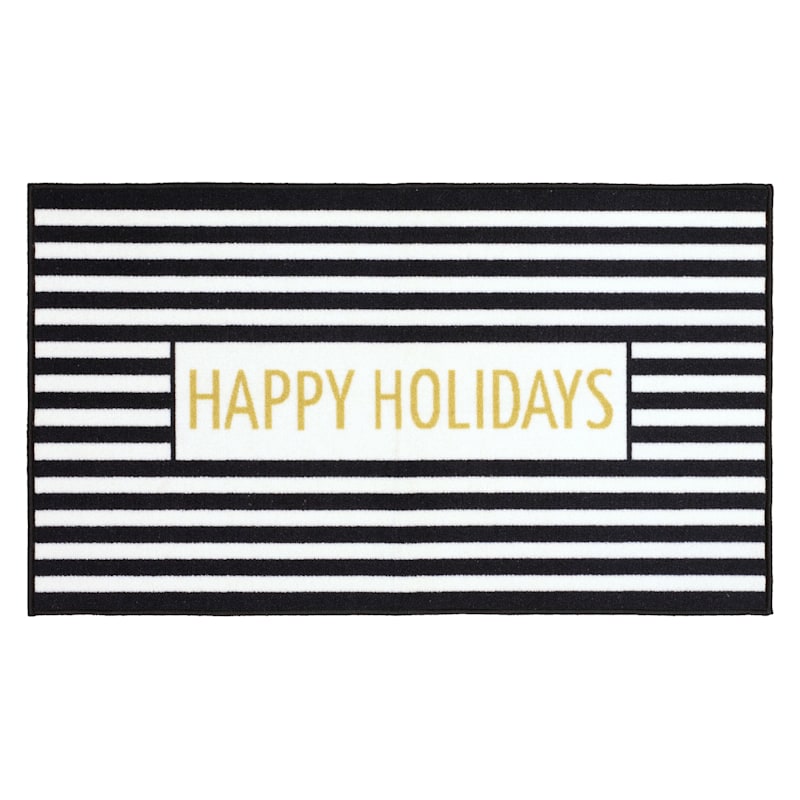 Laila Ali Happy Holidays Striped Scatter Rug, 17x27