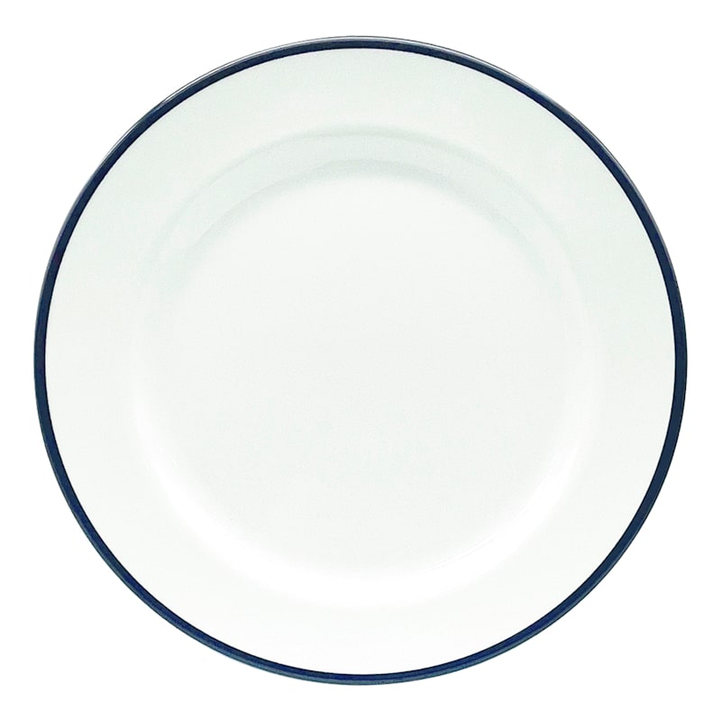 Plates with blue outlet rim