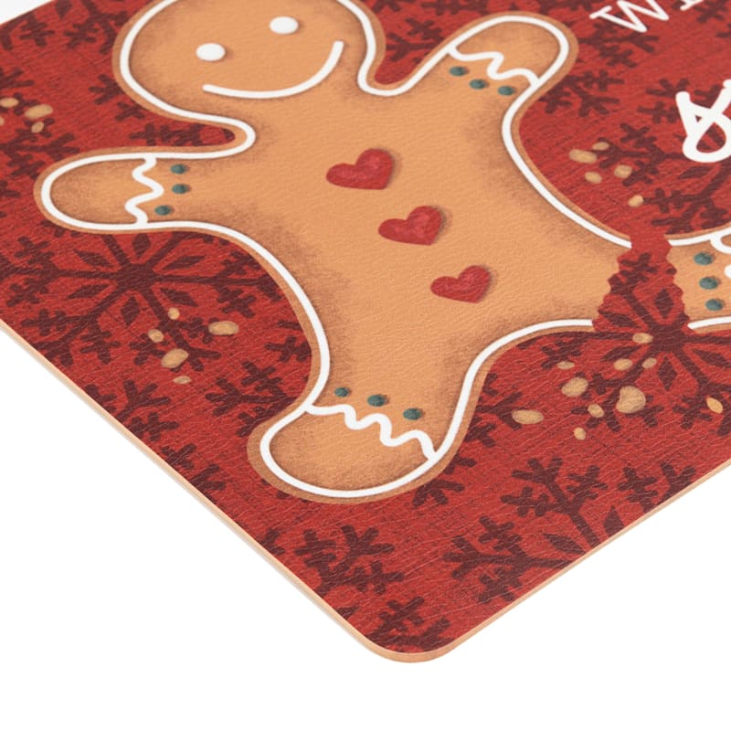 Red Gingerbread Kitchen Mat, 18x30