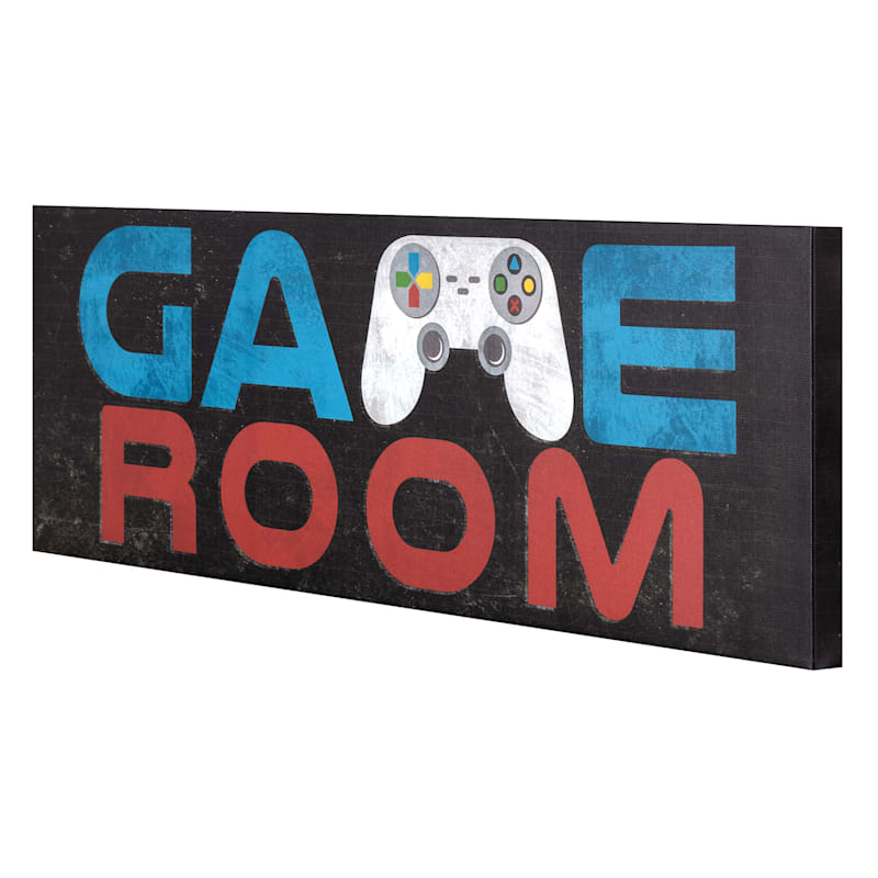 Game Room Canvas Wall Art, 36x12