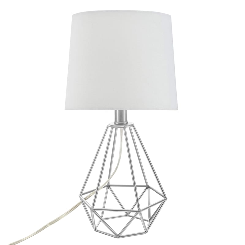 Silver Wire Accent Lamp with Shade, 17