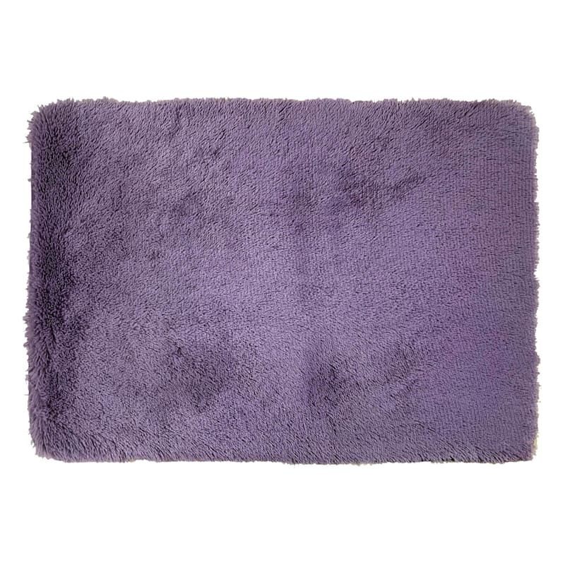 Purple Faux Fur Accent Rug, 31x44