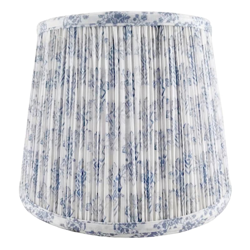 Grace Mitchell Blue & White Pleated Taper Lamp Shade, 9x12