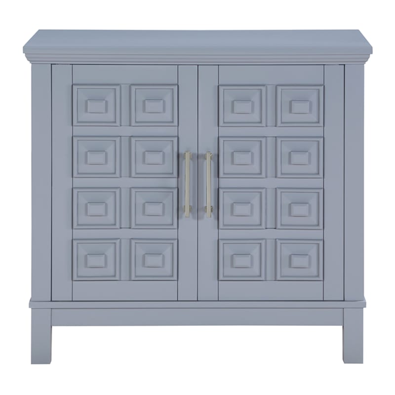 Sadie 2-Drawer Geometric Cabinet, Grey