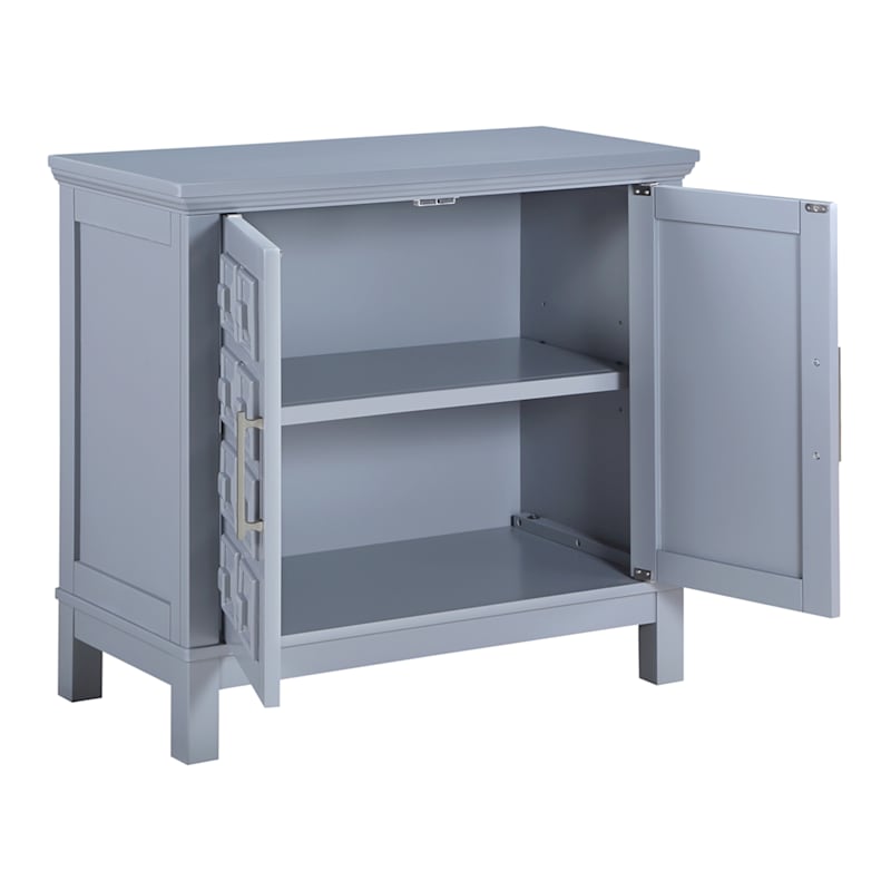 Sadie 2-Drawer Geometric Cabinet, Grey