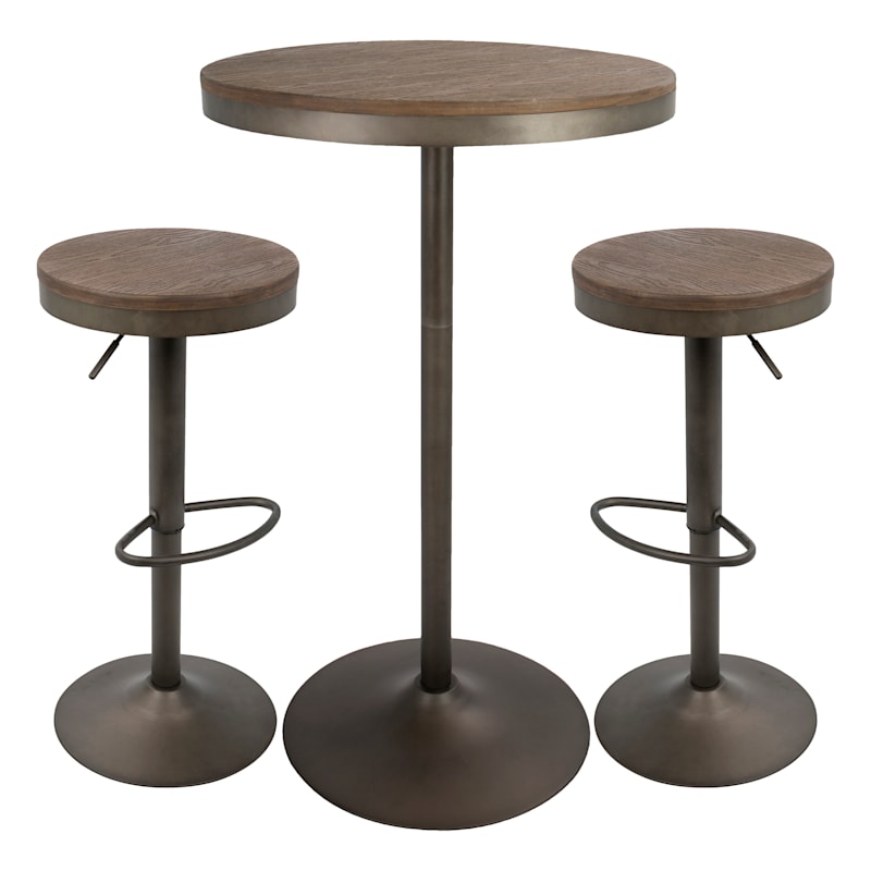 Dakota 3Piece Antique Bronze Dining Table Set At Home