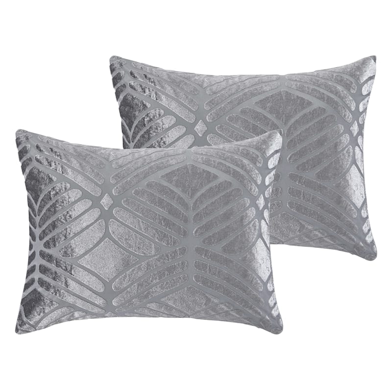 Laila Ali 6Piece Kara Gray Velvet Comforter Set, King At Home