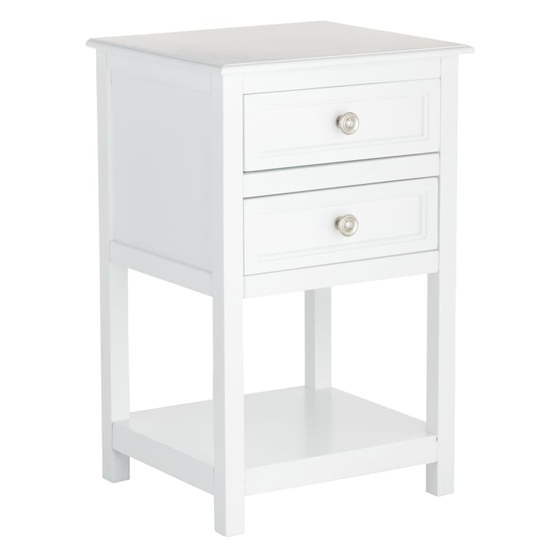 Providence Layne 2-Drawer White Accent Table