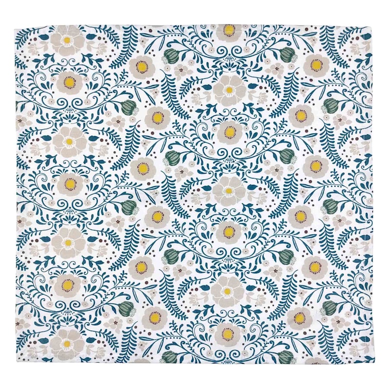 Set of 4 Tracey Boyd Floral Print Cloth Napkin