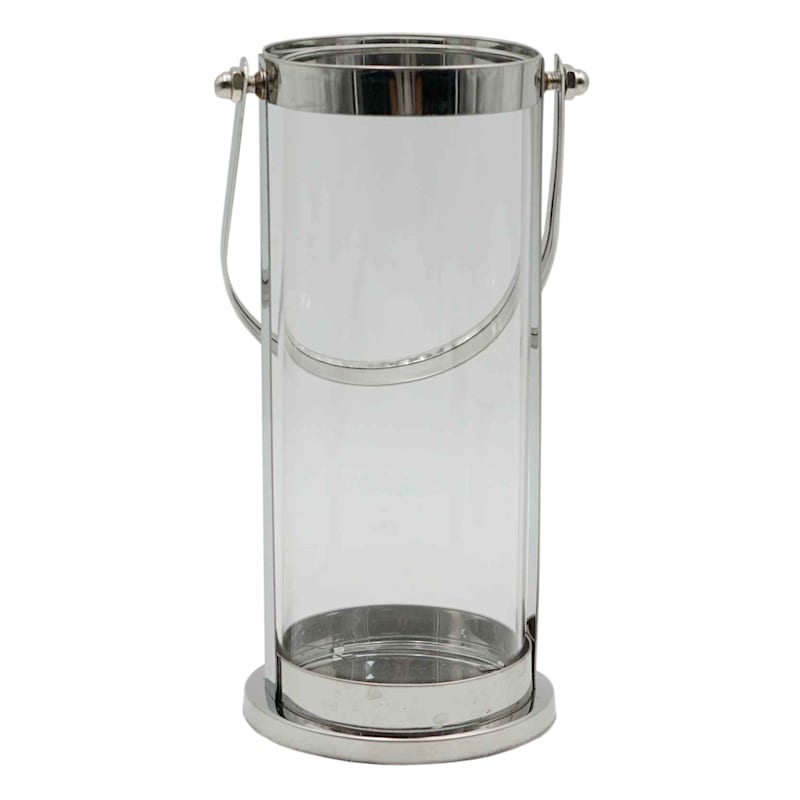 Laila Ali 4X8In Silver Glass Lantern