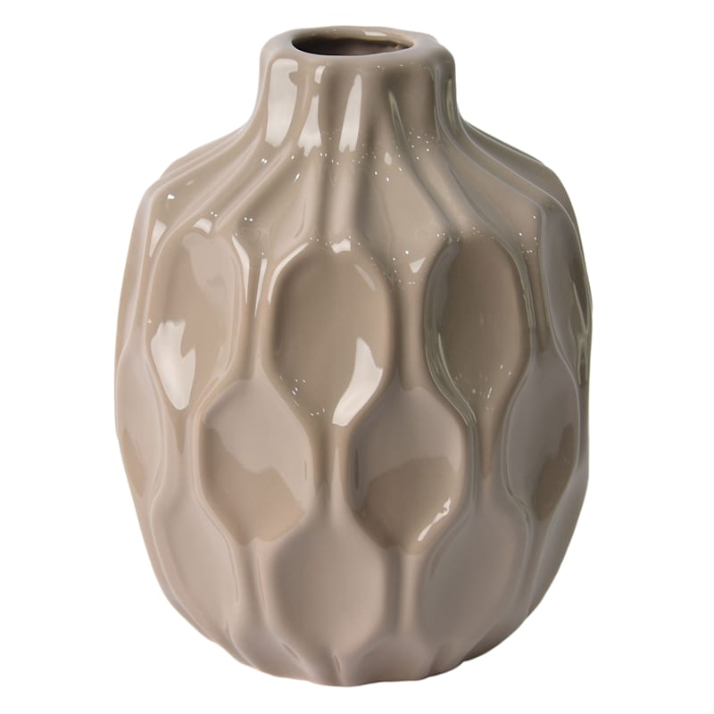 Honeybloom Katherine Gray Ceramic Vase, 8"