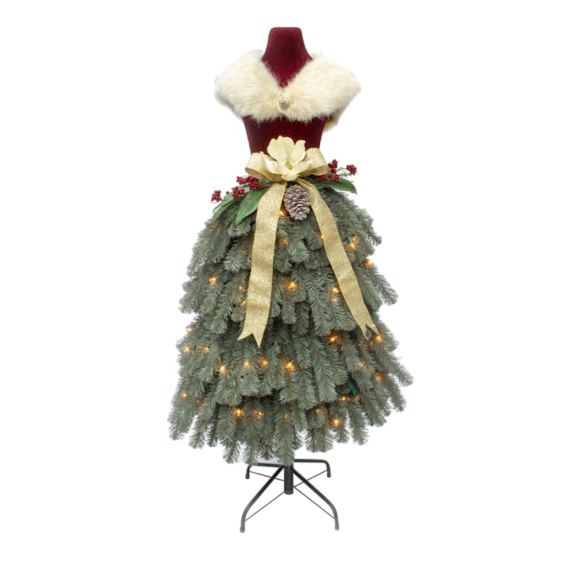 Grace Mitchell Pre Lit Dress Form Christmas Tree 5 At Home