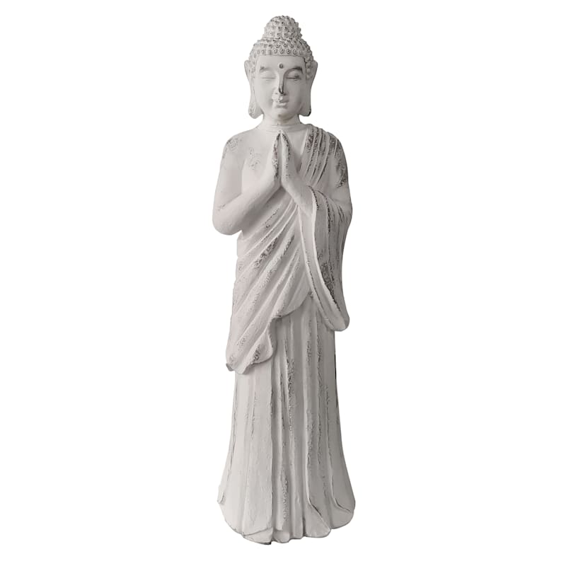 White Resin Buddha, 30"